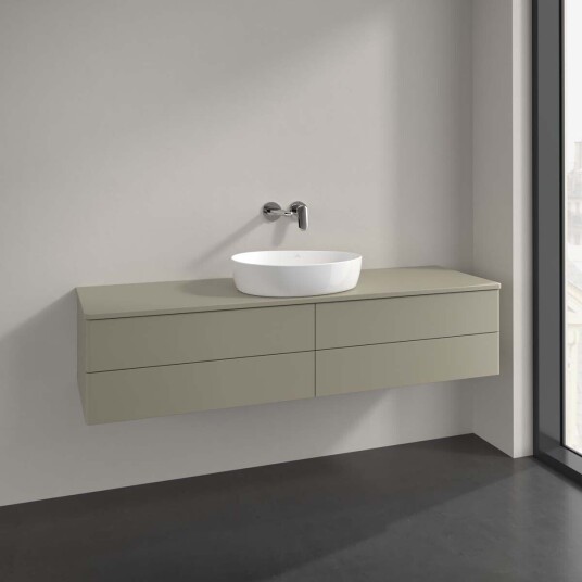 Villeroy & Boch Antao Servantskap med 4 skuffer 160x50x36 cm u/lys Steingrå Matt Villeroy & Boch Antao Servantskap med 4 skuffer 160x50x36 cm u/lys Steingrå Matt