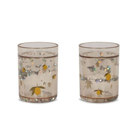 Konges Sløjd Glitter Glass 2pk 180ml Lemon
