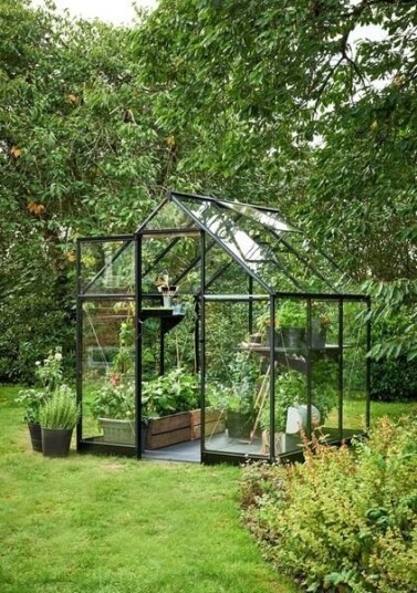 Halls Drivhus Qube Herdet Glass Sort 3,9 m² Halls Drivhus Qube Herdet Glass Sort 3,9 m²