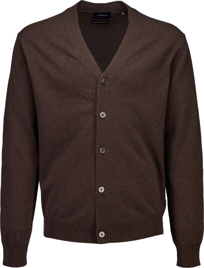 Lindbergh Recycled Lambswool Mix Jumper BROWN MEL L