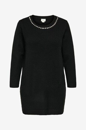 Only Carmakoma Kjole carAbby Life LS Bling Short O neck Svart