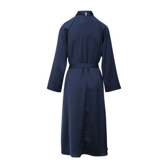 Garbo Dress Dark Navy XL LS satin dress with twist Garbo Dress Dark Navy XL LS satin dress with twist