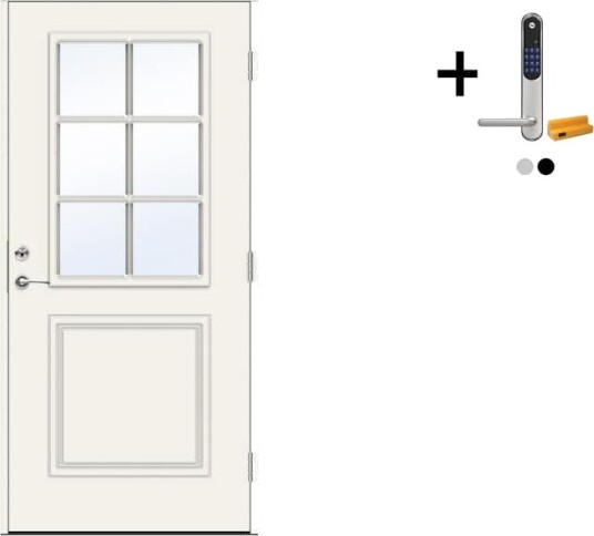 Ytterdør Swedoor Advance-Line Classic Smetana med Yale Doorman Classic Home