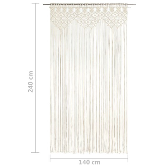 vidaXL Makramé gardin 140x240 cm bomull