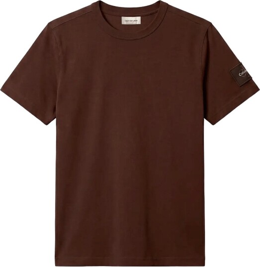 Calvin Klein Jeans Ss Clsc Sueded Jersey Badge Tee Brown M Calvin Klein Jeans Ss Clsc Sueded Jersey Badge Tee Brown M