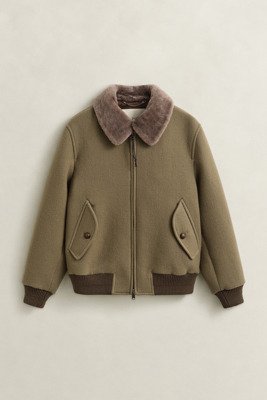 Ull Shearling Aviator Jakke MIST TAUPE L