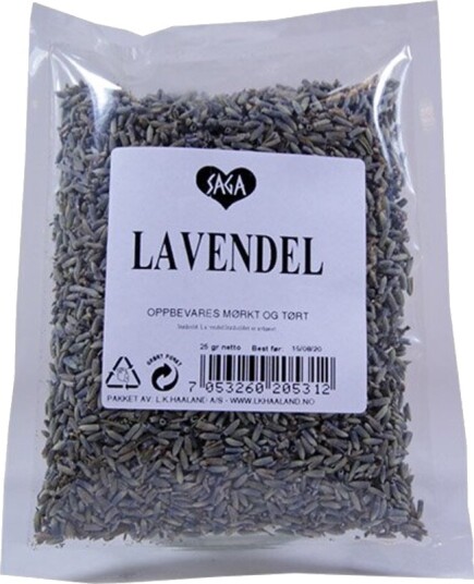 Saga tørket lavendelblomst pose 10 g Saga tørket lavendelblomst pose 10 g