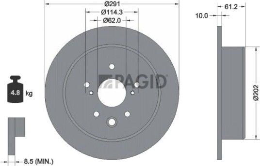 PAGID 54798NC Bremseskive PAGID 54798NC Bremseskive