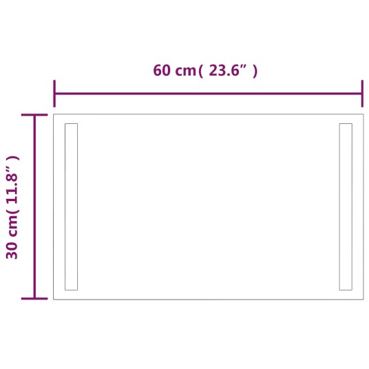 vidaXL Baderomsspeil med LED 60x30 cm