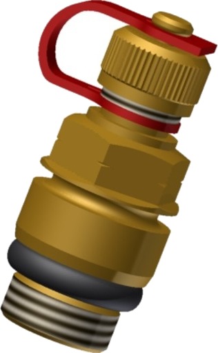 TRYKKUTLØPSNIPPEL DN8 60MM RØD