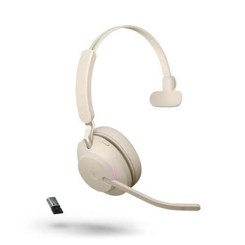 Jabra Evolve2 65 Ms Hodesett Usb-a Via Bluetooth-adapter Mono Beige Jabra Evolve2 65 Ms Hodesett Usb-a Via Bluetooth-adapter Mono Beige