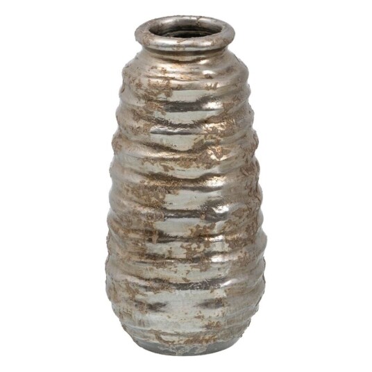 Bigbuy Home Vase Keramikk Sølv 15 X 15 X 30 Cm
