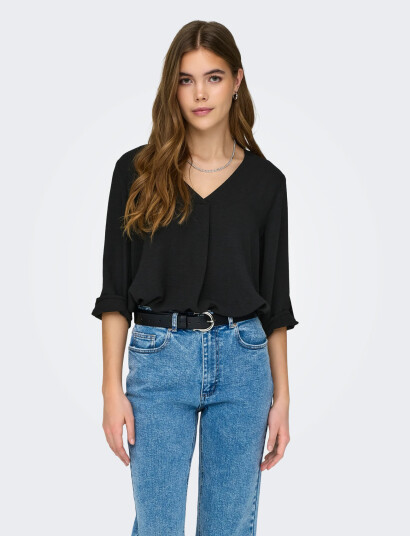 JDY Jdydivya Life 3/4 Top Wvn Noos - Black - 40