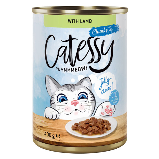 Catessy Økonomipakke Biter I Saus Eller Gelè 12 X 400 G Med Lam I Gelè