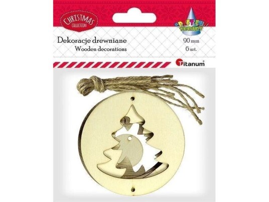 Titanum Wooden Christmas tree pendants 6 pcs Titanum Wooden Christmas tree pendants 6 pcs