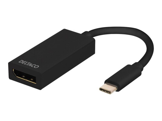 Deltaco USB-C til DisplayPort adapter - 3.1 kabeladapter - svart