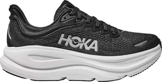 Hoka Mens Bondi 9 Wide Black/White 41 1/3"