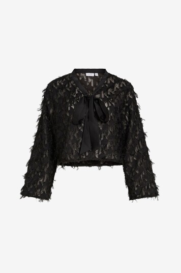 Vila - Topp viFeather L/S Cardigan - Svart
