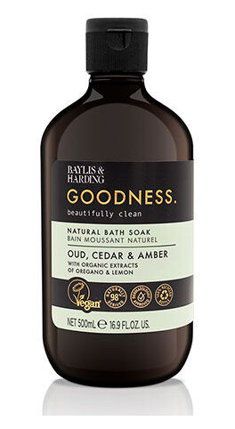 Baylis & Harding Goodness Bath Soak Oud Cedar & Amber Såpe 500 ml Baylis & Harding Goodness Bath Soak Oud Cedar & Amber Såpe 500 ml