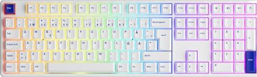 Akko 5108B Blue/White CS Jelly Purple- ND - Gamingtastatur - Nordisk - Hvit Akko 5108B Blue/White CS Jelly Purple- ND - Gamingtastatur - Nordisk - Hvit