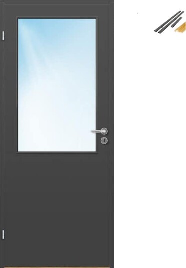 Innerdør Bygg1 Sletten HW Kompakt Klarglass med Karmsett Innerdør Bygg1 Sletten HW Kompakt Klarglass med Karmsett