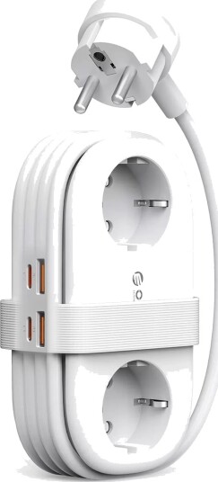 Orico AP3 20 W GaN 5-i-1 stikkontaktliste 2x vekselstrøm + 2x USB-A + 1x USB-C – hvit Orico AP3 20 W GaN 5-i-1 stikkontaktliste 2x vekselstrøm + 2x USB-A + 1x USB-C – hvit