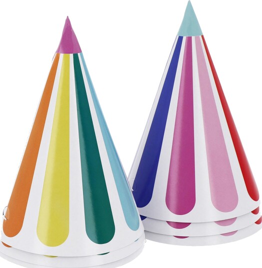 Folat Partyhatter Stripes 6-pakning 27801