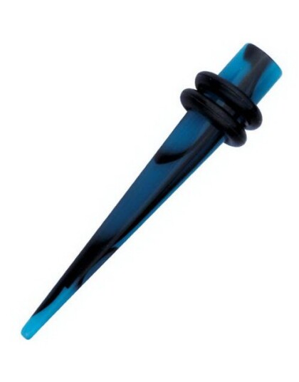 Spike Expander Blå og Svart Akryl Piercing 8 x 37 mm