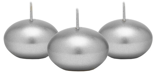 PartyDeco Flytende Lys Sølv Metallic - 50-pakning