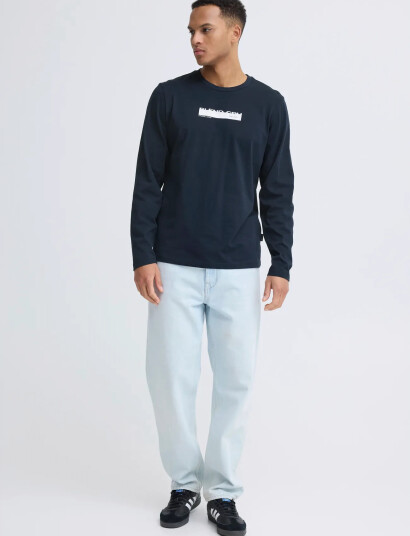 Blend Bhkemuel Graphic L/S Tee Navy XL Blend Bhkemuel Graphic L/S Tee Navy XL