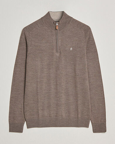 Morris John Merino Half Zip Light Brown