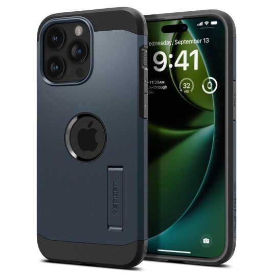 Spigen Tough Armor MagFit Mobildeksel for iPhone 15 Pro Max - Metal Slate