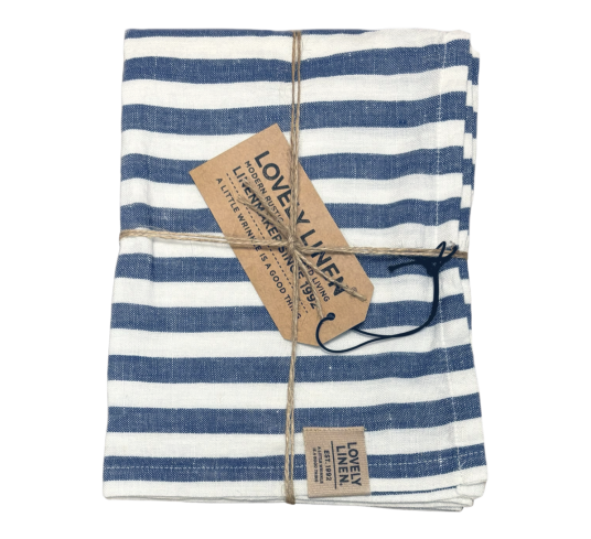 Lovely Linen Misty kjøkkenhåndkle 45x70 cm edge denim blue Lovely Linen Misty kjøkkenhåndkle 45x70 cm edge denim blue