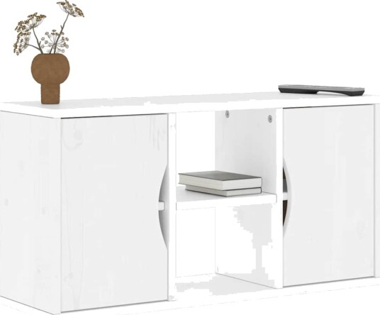 TV skap ODDA hvit 79x24x40 cm heltre furu