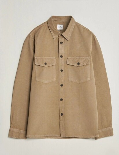 PS Paul Smith Casual Fit Cotton Overshirt Beige