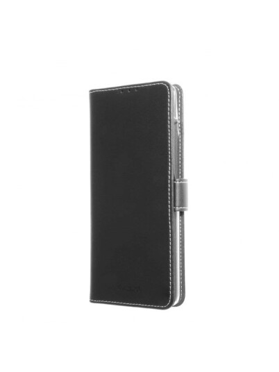 Insmat Flip Case for Samsung Galaxy A71, Ekte Skinn, Sort