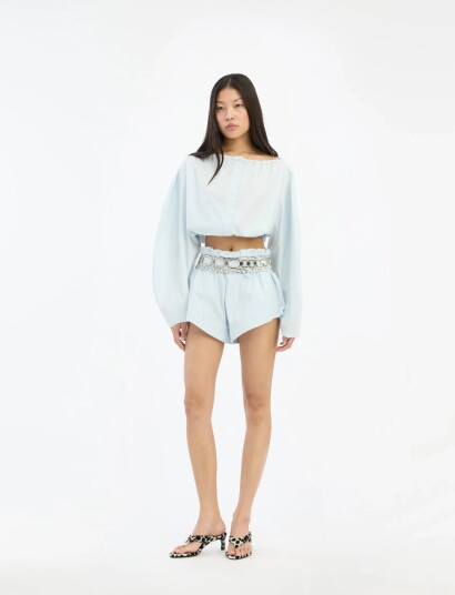 ROTATE Birger Christensen Drawstring Shorts Blue 42