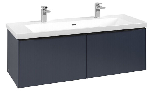 Villeroy & Boch Subway 3.0 Servantskap m/2 skuffer 1272x429x478 mm Blå Matt Villeroy & Boch Subway 3.0 Servantskap m/2 skuffer 1272x429x478 mm Blå Matt