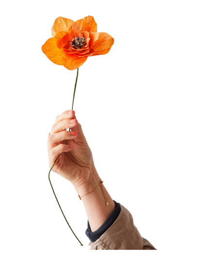 Studio About Paper Flower   Orange   L:43.0CM