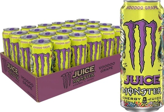 24 stk Monster Energy Voodoo Grape - Helt Brett 24x473 ml (USA Import)