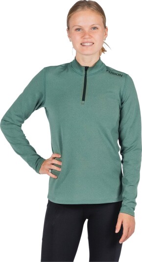 FUSION C3 Zip Neck Løpetrøye Dame Grønn XS