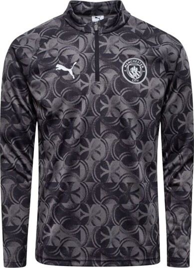 Manchester City Treningsskjorte Pre Match 1/4 glidelås PUMA Svart Barn størrelse 176 cm