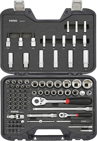 Socket skiftenøkkel sett 1/4 «& 1/2 76 deler BMCS