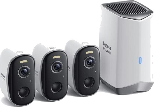 Baseus Security N1 2K 3 Kameraer Og 1 Basestasjon Baseus Security N1 2K 3 Kameraer Og 1 Basestasjon