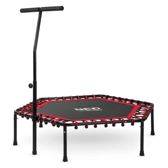 Fitness trampoline med håndtak 127 cm Neo Sport sekskantet rød Fitness trampoline med håndtak 127 cm Neo Sport sekskantet rød