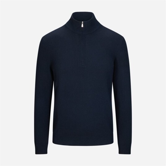 Half Zip Cashmere Navy Half Zip Cashmere Navy
