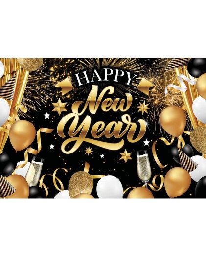 Happy New Year Fotobakgrunn  220x150 cm