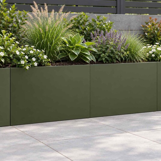 vidaXL Støttemur 2 stk. 60 x 12 x 40 cm Stål Olivengrønn