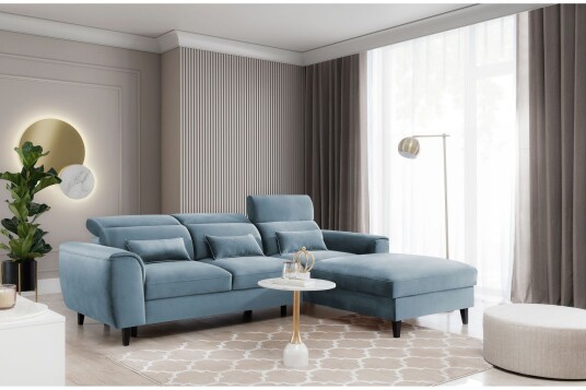 Manni 3 seters Sovesofa m. Divan med Oppbevaring Blå