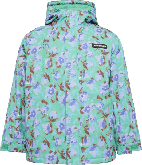 Bobo Choses Watercolor All Over Ski Anorak   Green   122